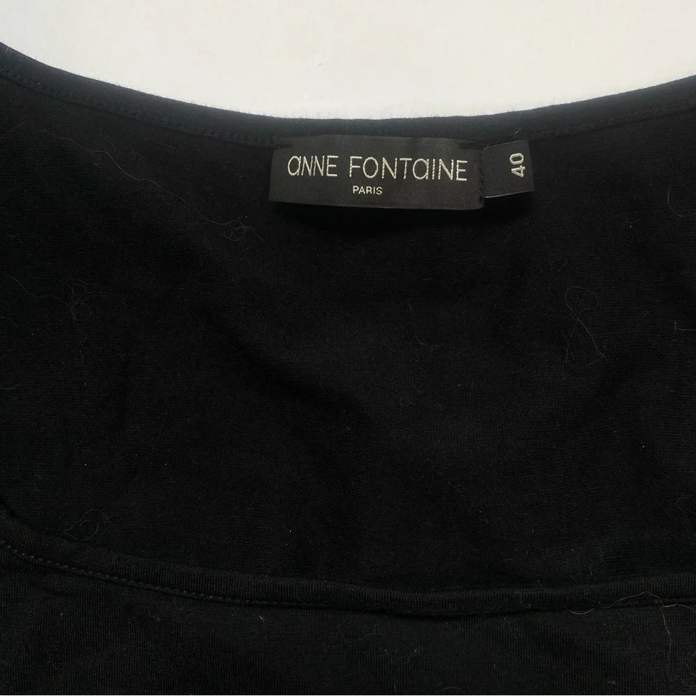 Anne Fontaine Black Sheer Lace Tiered-Sleeve Top - Picture 3 of 5